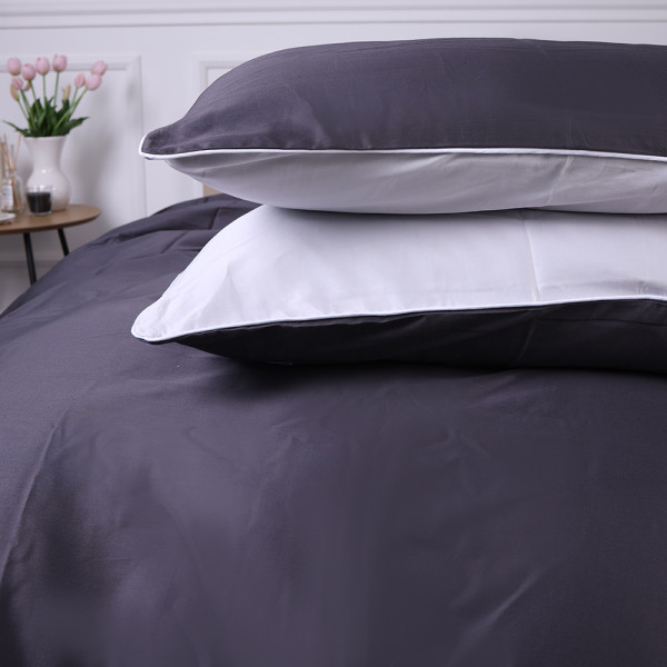 Фото - Комплект постельного белья MirSon Сатин Smoke 0251+0240 143х210 (2200000689221)