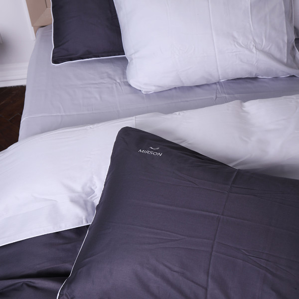 Фото - Комплект постельного белья MirSon Сатин Smoke 0251+0240 143х210 (2200000689221)