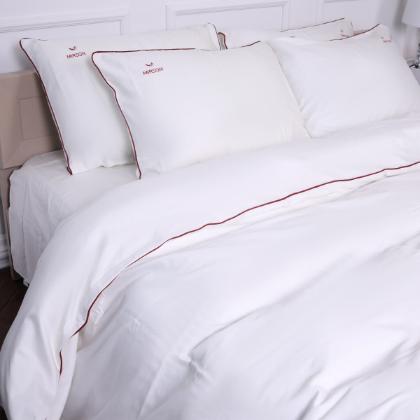 Фото - Комплект постельного белья MirSon Сатин Corner Moko White 200x220 см (2200001484443)