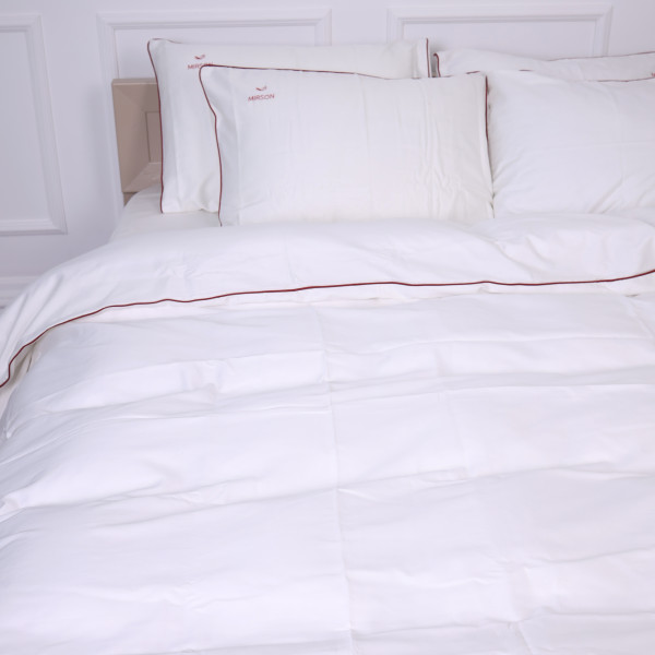 Фото - Комплект постельного белья MirSon Сатин Corner Moko White 200x220 см (2200001484443)
