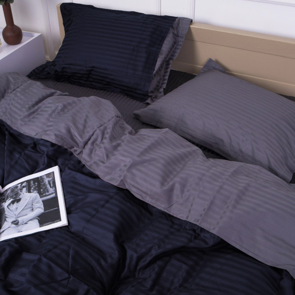 Фото - Комплект постельного белья детский MirSon Satin Stripe 30-0021 + 30-0011 Latifa 110х140 (2200005247525)