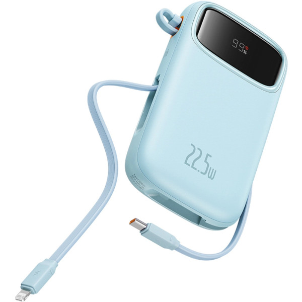 Фото - Батарея мобильная Baseus 20000mAh Qpow2 22.5W PD,QC3.0 USB-A, USB-C In/Out, with built-in USB-C/Lightning cable (P10055002313-00)