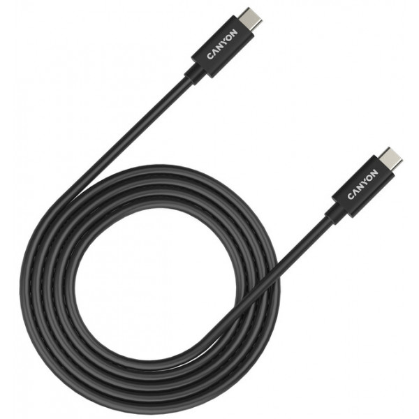 Фото - Кабель синхронизации данных Canyon UC-42 Type C to Type C 20G 5A 240W 2m Black (CNS-USBC42B)
