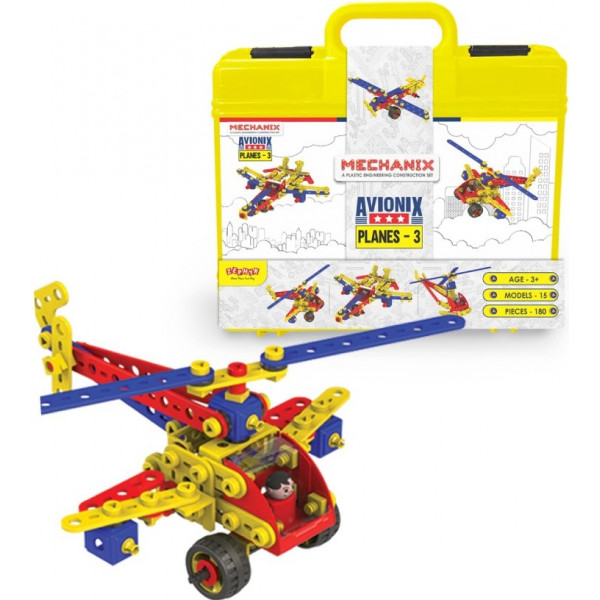 Фото - Пластиковый конструктор ZEPHYR "MECHANIX" Самолет №3 в кейсе (180 элм./15 моделей) (2009)