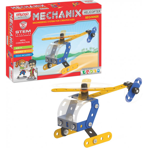Фото - Металлический конструктор ZEPHYR "MECHANIX" Вертолет (2 модели + инструменты) (1061)