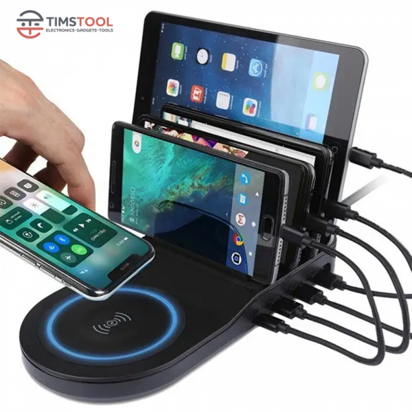 Фото - Беспроводное зарядное устройство Timstool Qi и 4 USB Black (SG0104QCW-US-BK)