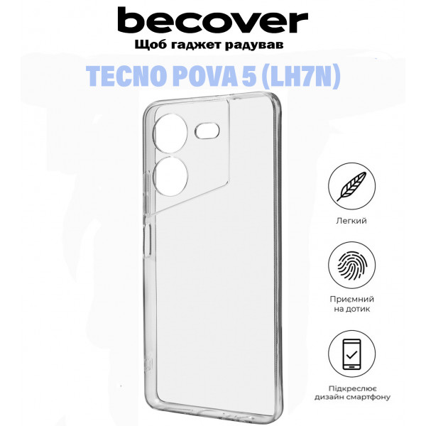 Фото - Чехол для смартфона BeCover for Tecno POVA 5 (LH7n) Transparancy (710908)