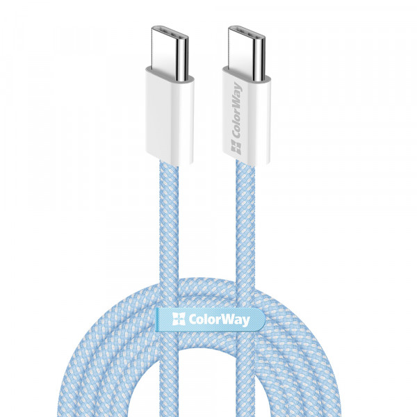Фото - Кабель синхронизации данных Colorway Type-C - Type-C (PD Fast Charging 60W) 3.0А 1м синий (CW-CBPDCC061-BL)