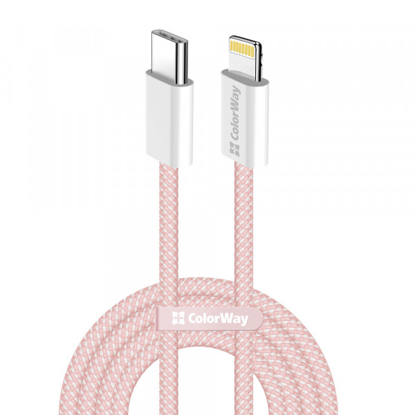 Фото - Кабель синхронизации данных Colorway Type-C - Apple Lightning (PD Fast Charging 27W) 1м розовый (CW-CBPDCL061-P)