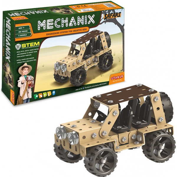 Фото - Металлический конструктор ZEPHYR "MECHANIX" Сафари (155 элм./5 моделей) (1056)