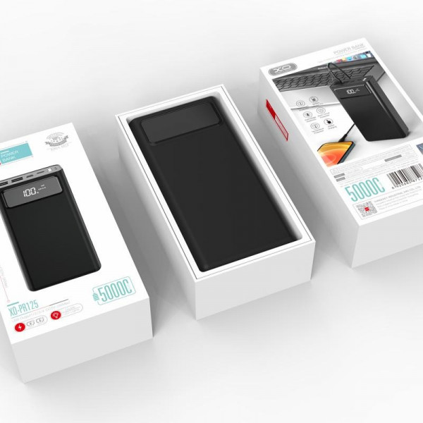 Фото - Батарея мобильная XO PR125 50000 mAh 37W Black
