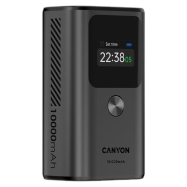 Фото - Батарея мобильная Canyon OnPower 130 TFT 10000 mAh PD30W Dark Grey (CNS-CPB130DG)