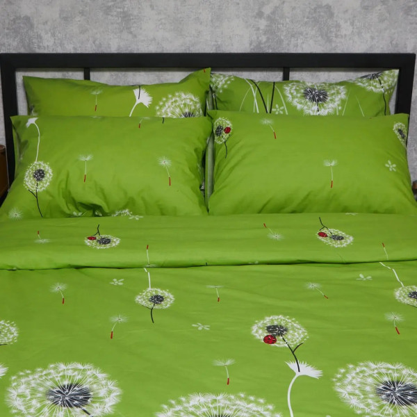 Фото - Комплект постельного белья Moon&Star Бязь Gold Люкс «Green Harmony» King Size 220x240 нав. 4х70х70 (MS-820006374)