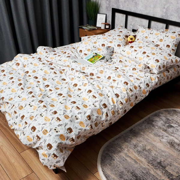 Фото - Комплект постельного белья Moon&Star Бязь Gold Люкс «Jungle Joy» King Size 220x240 нав. 4х50х70 (MS-820006408)