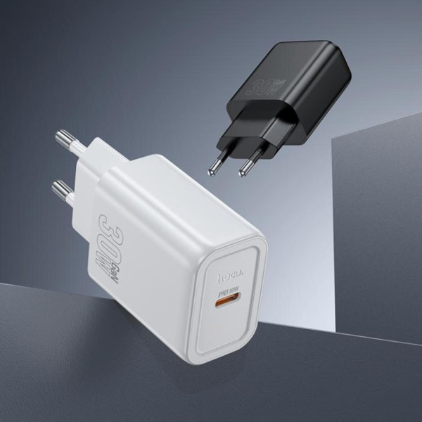 Фото - Сетевое зарядное устройство HOCO N62 PD30W charger (EU) Black (6942007644297)