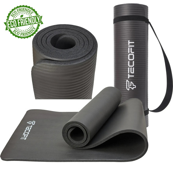 Фото - Коврик для йоги и фитнеса TECOFIT 183х61х1 см NBR Black (TOP20106462/2)