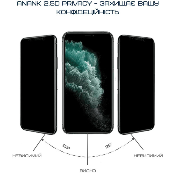 Фото - Защитное стекло для смартфона Anank 2.5D Privacy (1 pcs)/ Curved Clear (1pcs) Glass with installation box for iPhone 16 Pro (2003115)