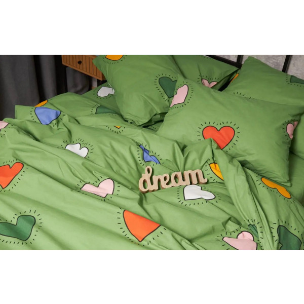 Фото - Комплект постельного белья Moon&Star Бязь Gold Люкс «Rainbow Hearts» King Size 220x240 см нав. 4х50х70 (MS-820005358)