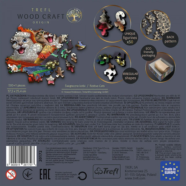Фото - Пазлы (8+) Trefl "Рождественские котики" (500 + 1 элм.) (20172)