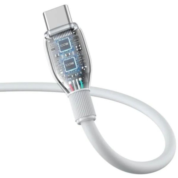 Фото - Кабель синхронизации данных Baseus Type-C/Type-C 100W 2m White (P10355702221-01)