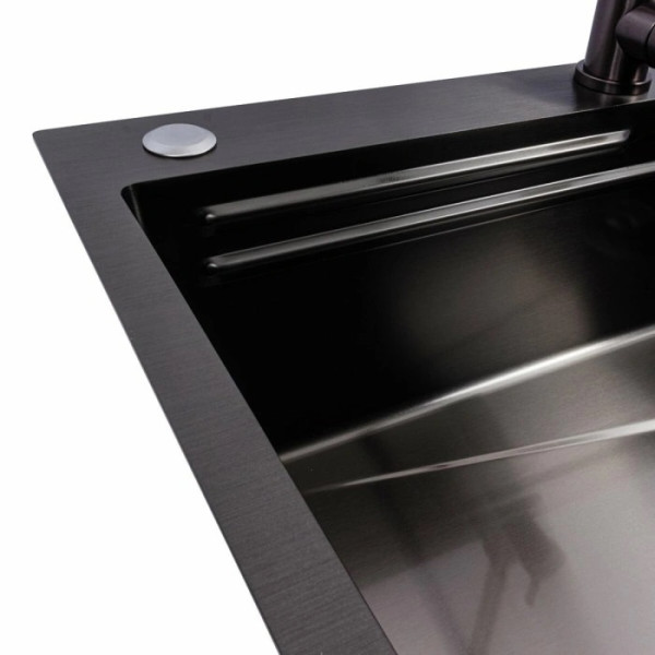 Фото - Мойка кухонная VALESO CM 75x46B PVD черная (Work station) Handmade