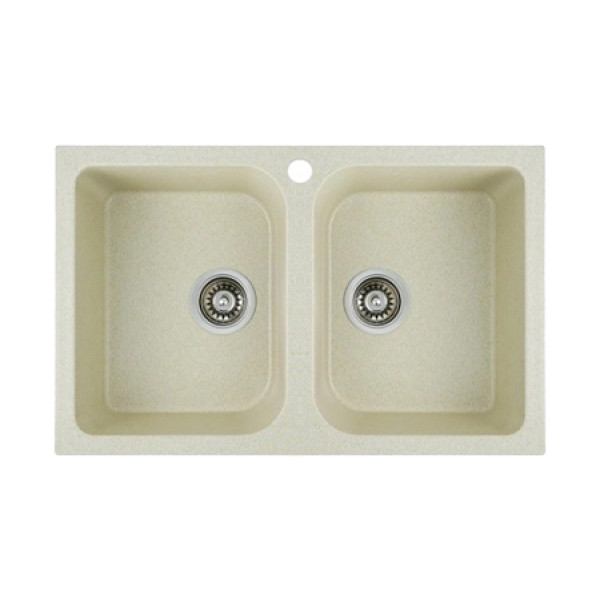 Фото - Мойка кухонная Platinum 7648W TWIN глянец Песок
