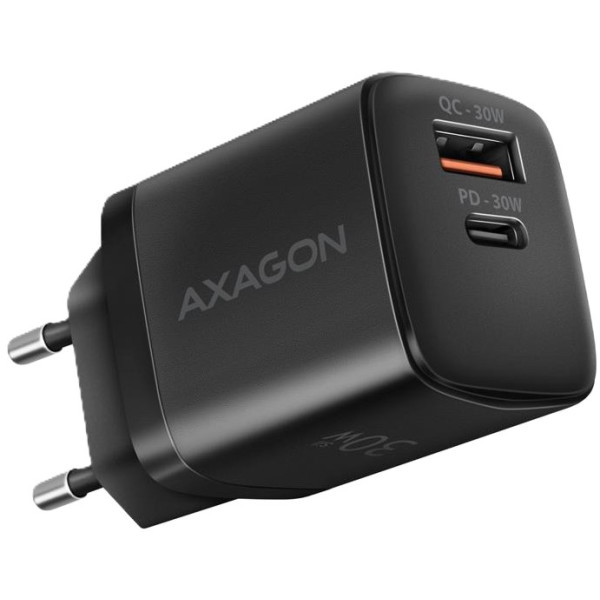 Фото - Сетевое зарядное устройство AXAGON QC3.0,4.0/AFC/FCP/PPS/Apple + PD type-C, 30W Black (ACU-PQ30) Фото - Сетевое зарядное устройство AXAGON QC3.0,4.0/AFC/FCP/PPS/Apple + PD type-C, 30W Black (ACU-PQ30)