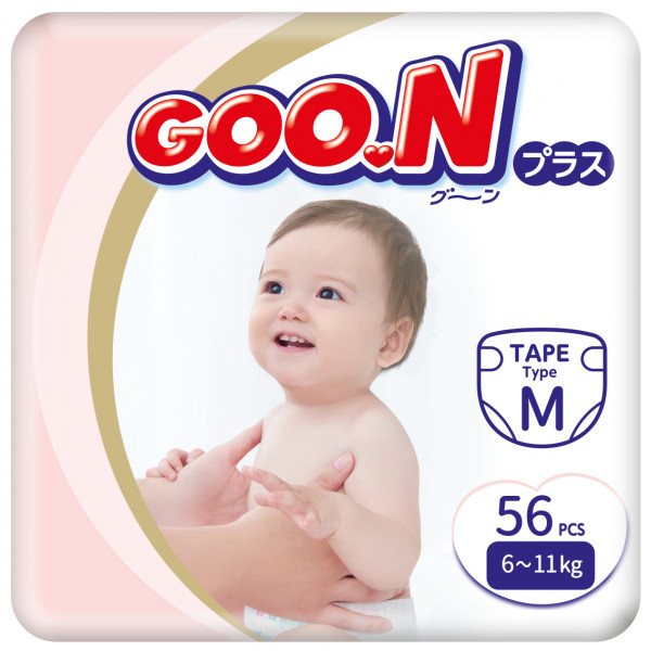 Фото - Одноразовые подгузники Goo.N Plus (М, 6-11 кг, 56 шт.) (21000628)