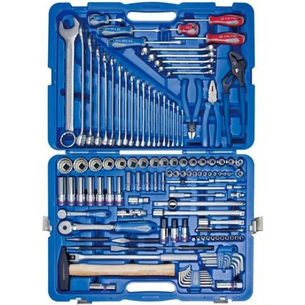 Фото - Набор инструментов KING TONY 1/4"+1/2" 128 шт. в пластиковом кейсе (7028MR)