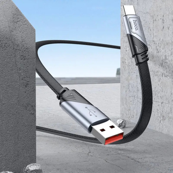 Фото - Кабель синхронизации данных HOCO U119 USB to Type-C 5A, 1.2m Black (6942007605007)