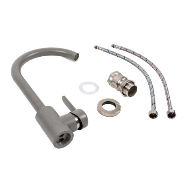 Фото - Смеситель кухонный Platinum 7990 NEST Серый Муссон