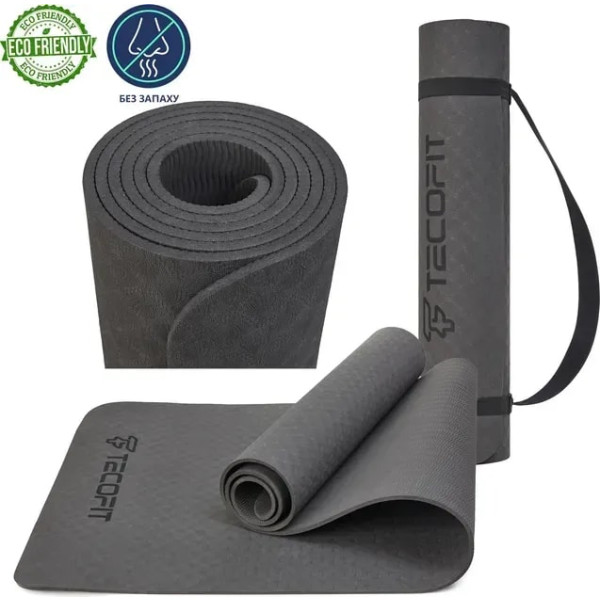 Фото - Коврик для йоги и фитнеса TECOFIT TPE 183x 61 x 0.6 см Black (TOP18074471/1)