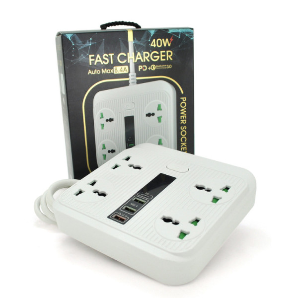 Фото - Сетевой фильтр Voltronic TB-Т18 4р+2 USB+PD 2m (21816)