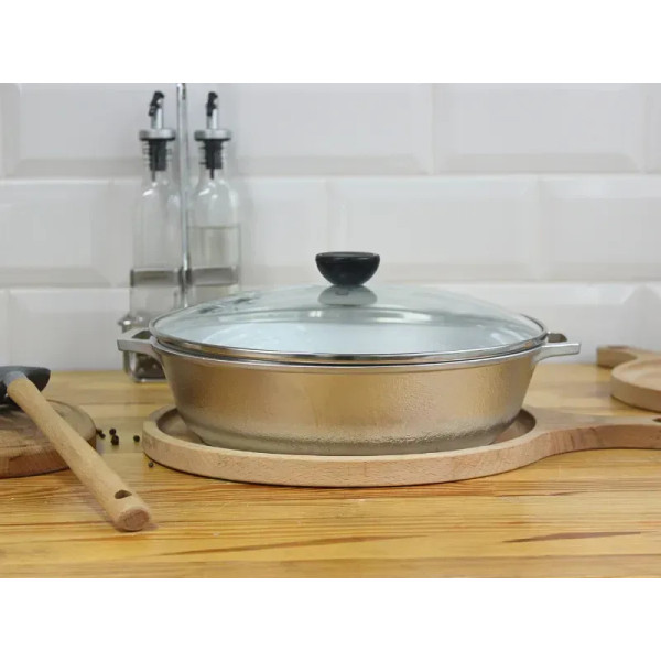 Фото - Сковорода универсальная Brizoll 5-2660-6 Monolith 260х60 мм, со стеклянной крышкой