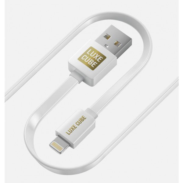 Фото - Кабель синхронизации данных Luxe Cube Flat USB-Lightning, 1м, білий (2231252965016)