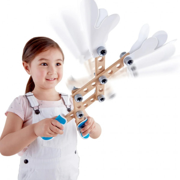 Фото - Деревянный конструктор Hape Junior Inventor 3 эксперименты 37 детали (E3030)