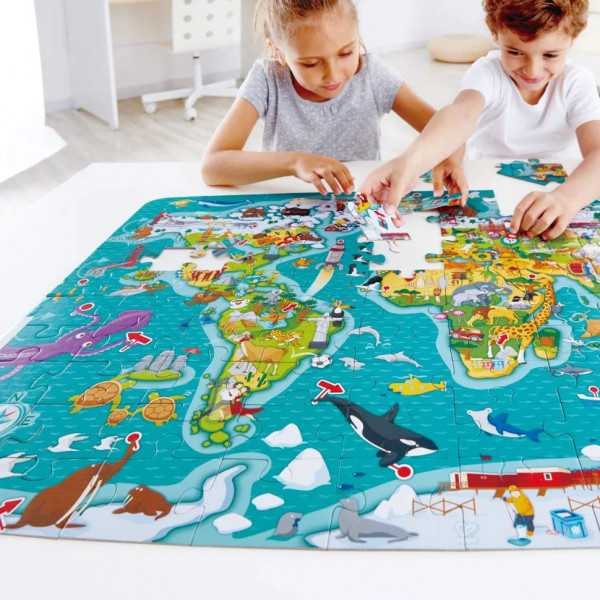 Фото - Пазлы (5-7 лет) Hape Карта мира 105 эл. (E1626)