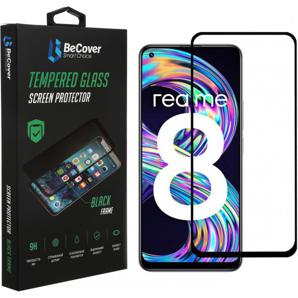 Фото - Защитное стекло для смартфона BeCover for Realme 8/8 Pro Black (706684)