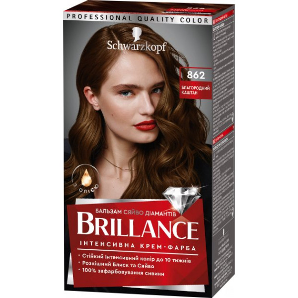 Фото - Краска для волос Schwarzkopf Prof. Brillance 862 Благородный каштан (4015000535298)