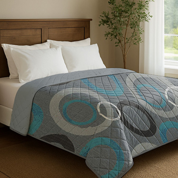 Фото - Покрывало односпальное Zastelli CIRCL/14-4102Glacier Grey 145х210см Разноцветный (22676)