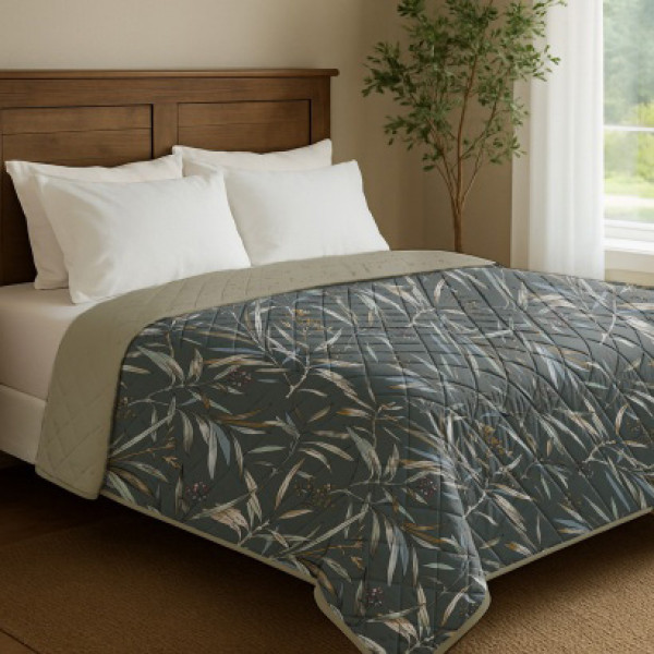 Фото - Покрывало двуспальное Zastelli OLIVA on dark/Green 200х210см Разноцветный (22673)