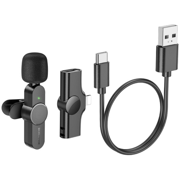 Фото - Микрофон для смартфона BOROFONE BFK12 Trophy lavalier wireless digital microphone iP Black (6941991106385)