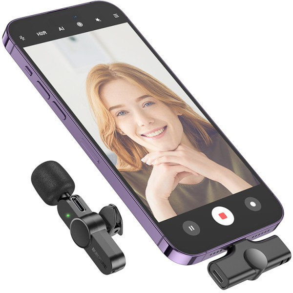 Фото - Микрофон для смартфона BOROFONE BFK12 Trophy lavalier wireless digital microphone iP Black (6941991106385)