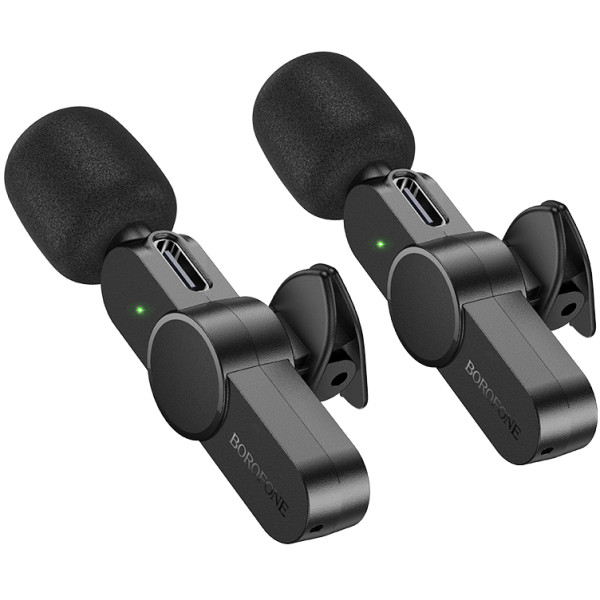 Фото - Микрофон для смартфона BOROFONE BFK12 Trophy lavalier wireless digital microphone iP/Type-C Black (6941991106408)