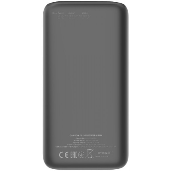 Фото - Батарея мобильная Canyon PB-301 30000mAh PD Black (CNE-CPB301B)