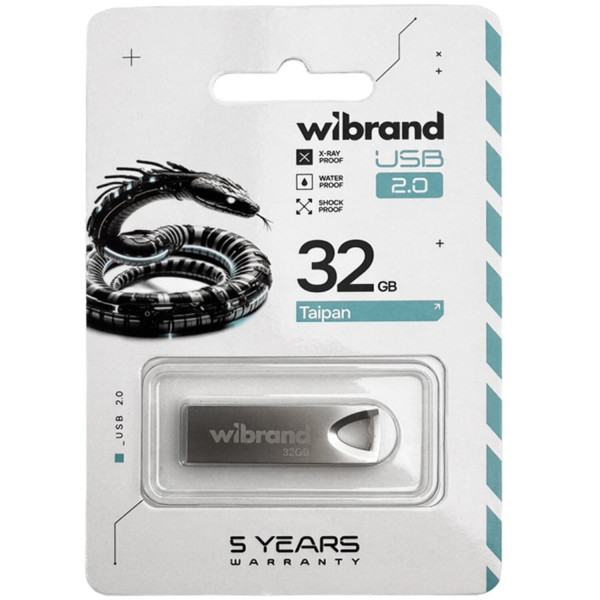 Фото - Флеш USB Wibrand 2.0 Taipan 32Gb Silver (WI2.0/TA32U2S)
