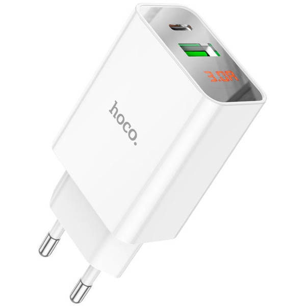 Фото - Сетевое зарядное устройство HOCO C100A PD20W+QC3.0 White (6931474769800)