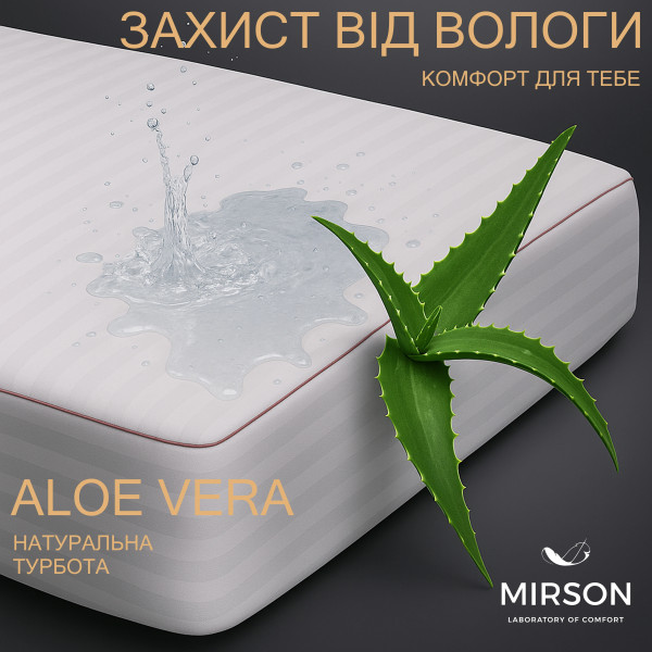 Фото - Наматрасник MirSon DeLuxe Woollen Aloe Vera 246 180x200 см (2200000336910
