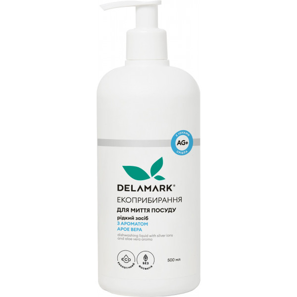 Фото - Средство для ручного мытья посуды DeLaMark с ионами серебра Алоэ вера 500 мл (4820152331007) Фото - Средство для ручного мытья посуды DeLaMark с ионами серебра Алоэ вера 500 мл (4820152331007)