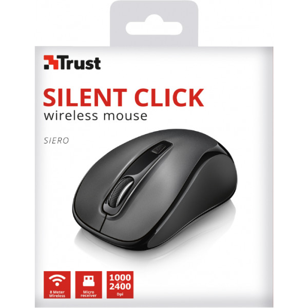 Фото - Мышь беспроводная Trust Siero Silent Click Wireless Mouse Black (23266)
